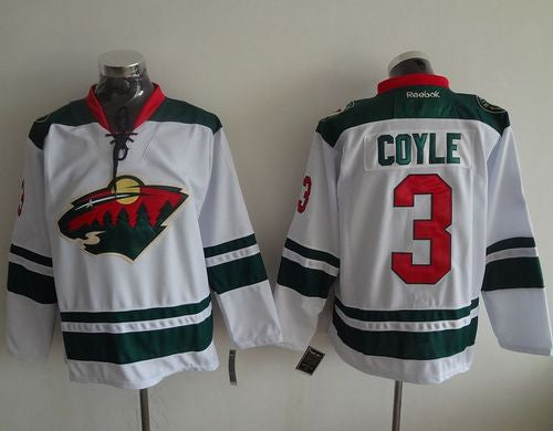 Wild #3 Charlie Coyle White Stitched Hockey Jersey