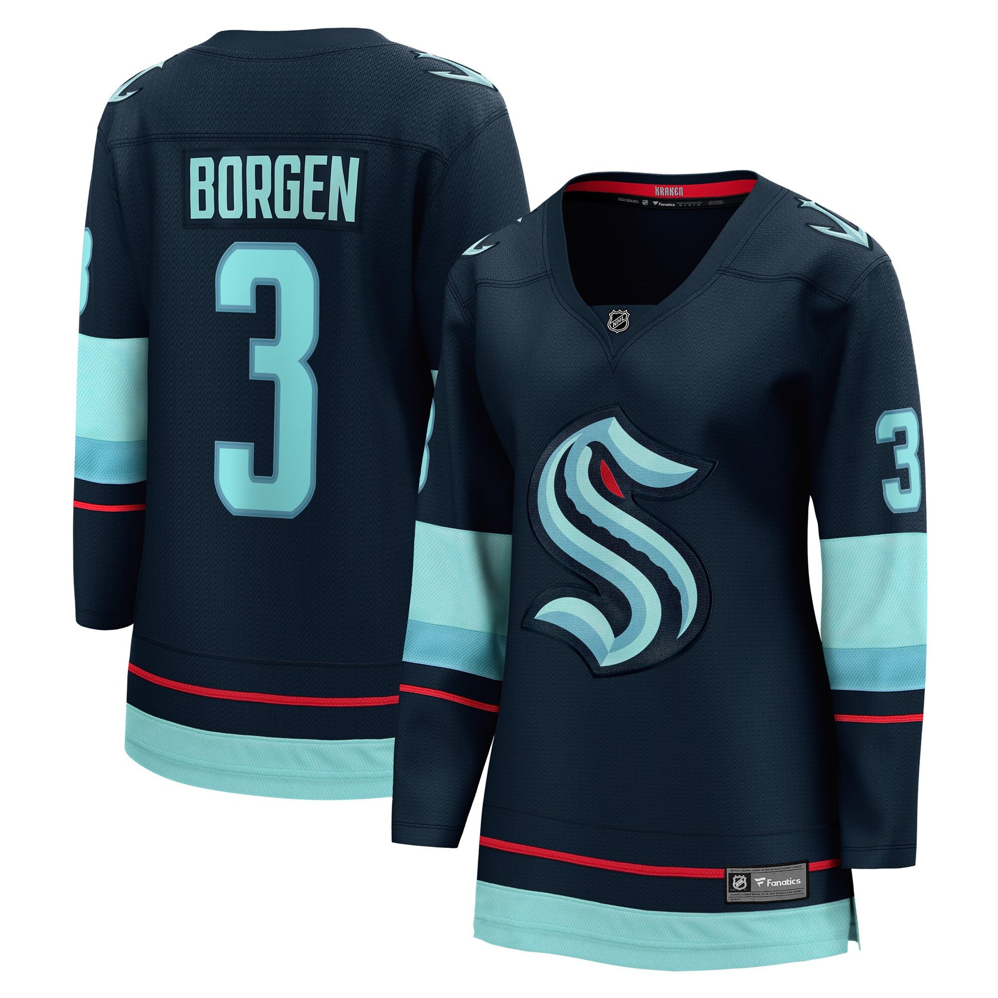 Will Borgen Branded Women's Home Breakaway Player Hockey Jersey - Deep Sea Blue