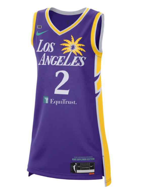 Women Los Angeles Sparks #2 Te'a Cooper Purple Stitched W Basketball Jersey