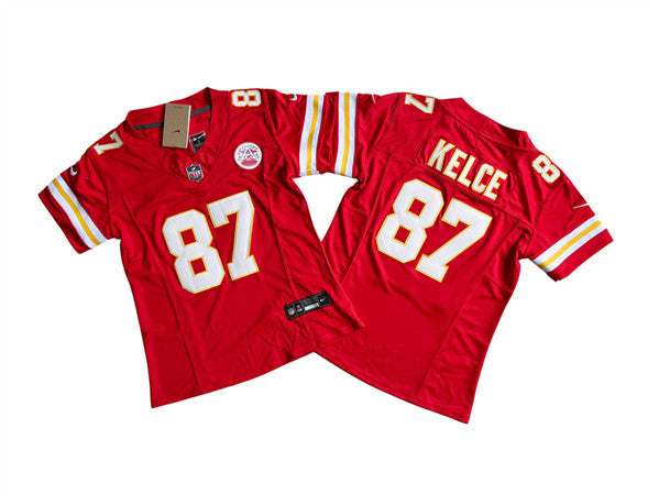 Women's Kansas City Chiefs #87 Travis Kelce Red 2023 F.U.S.E. Untouchable Limited Football Stitched Jersey(Run Small)