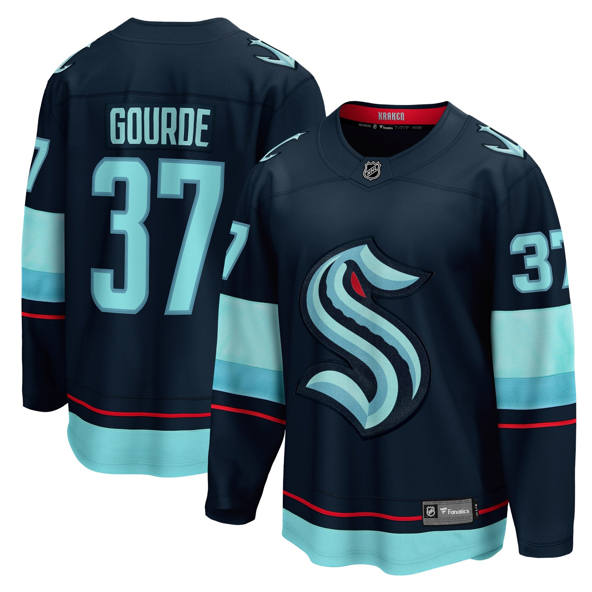 Yanni Gourde Branded Home Breakaway Player Hockey Jersey - Deep Sea Blue