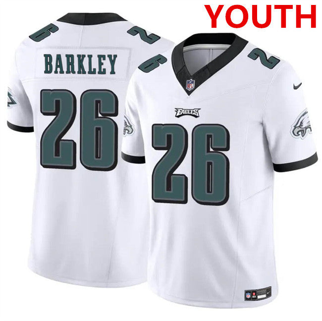 Youth Philadelphia Eagles #26 Saquon Barkley White 2023 F.U.S.E Untouchable Limited Football Stitched Jersey