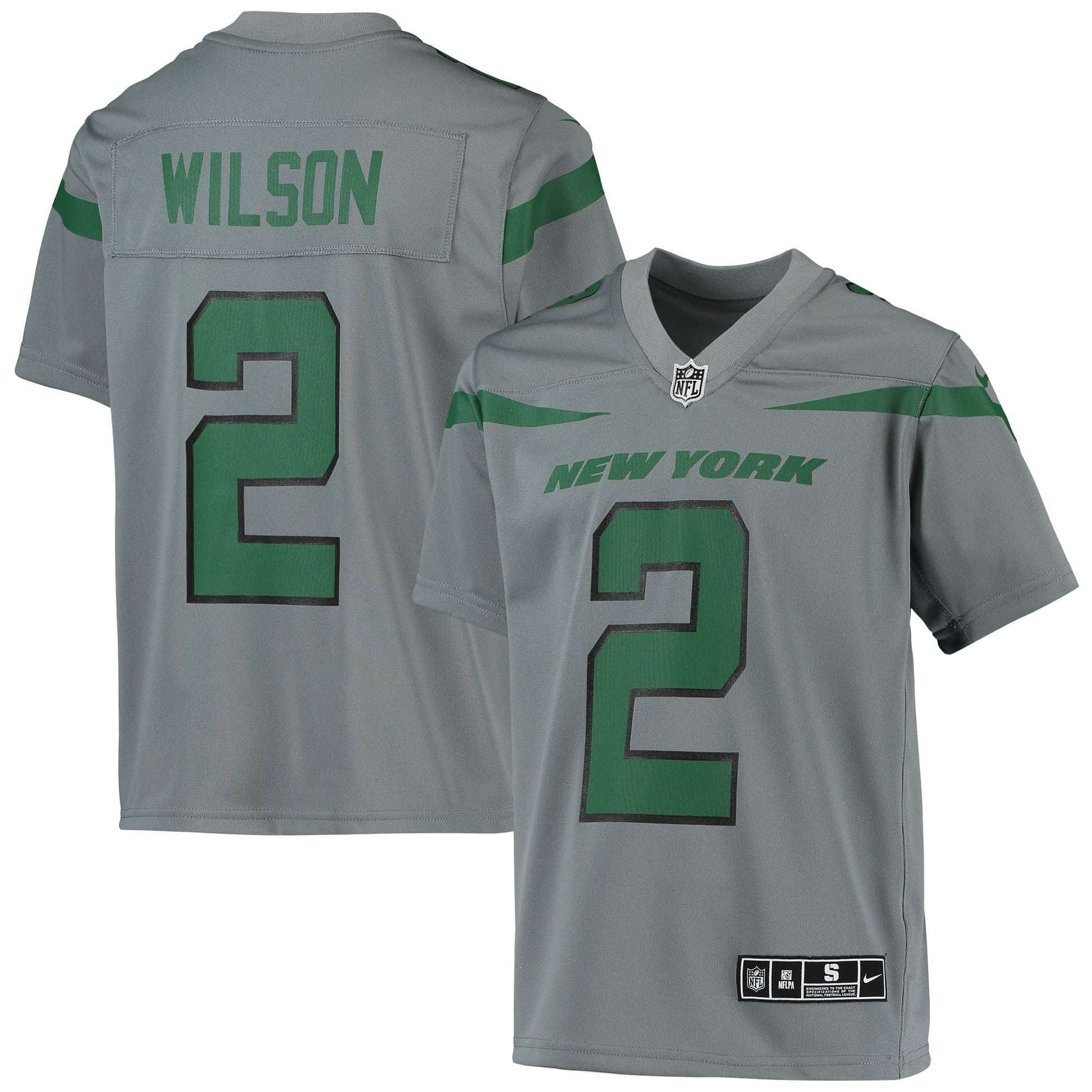 Zach Wilson New York Jets Youth Inverted Team Jersey - Gray