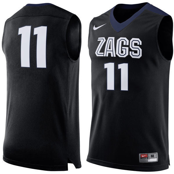 ZAGS #11 Black Basketball College Basketball Jersey