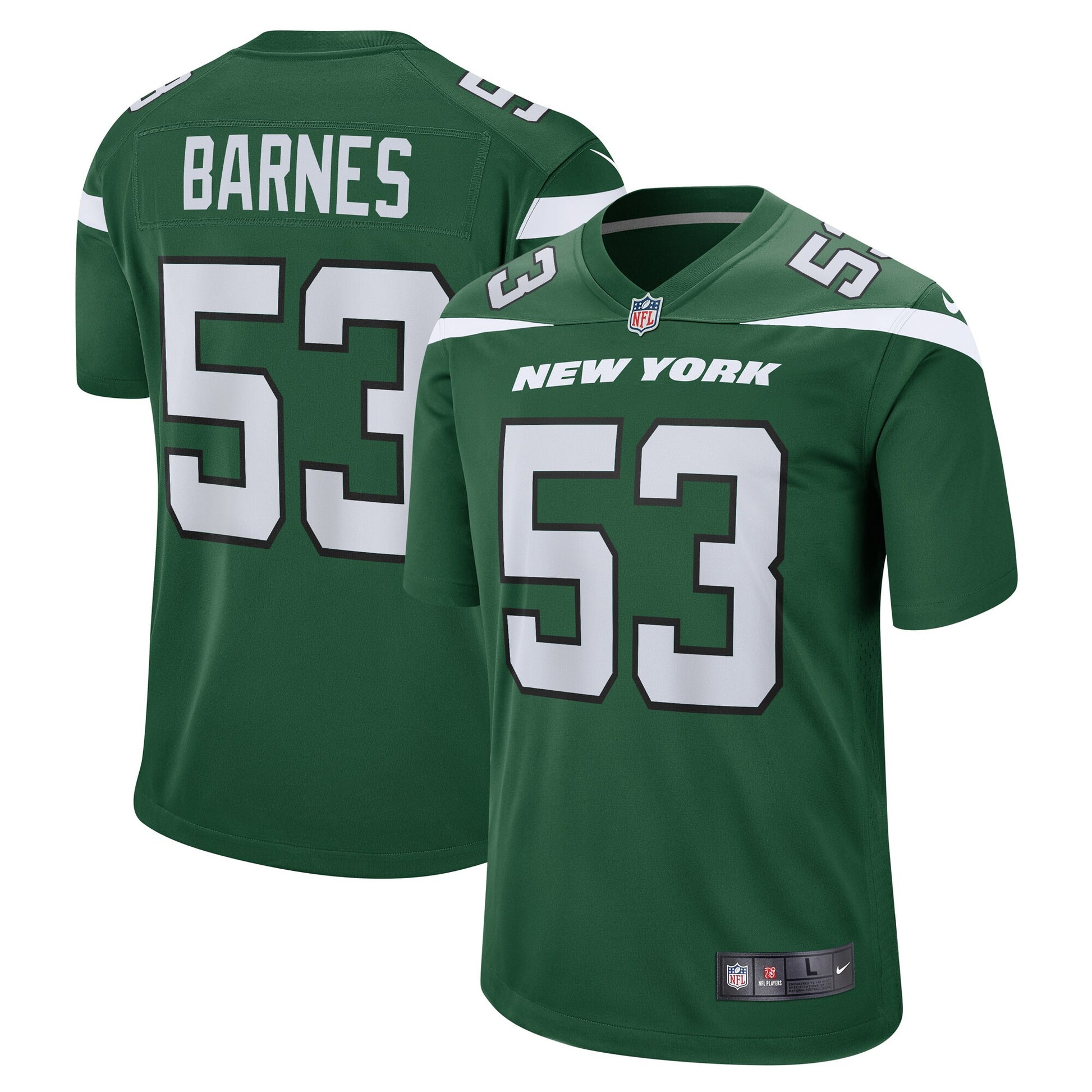 Zaire Barnes New York Jets Jersey - Gotham Green