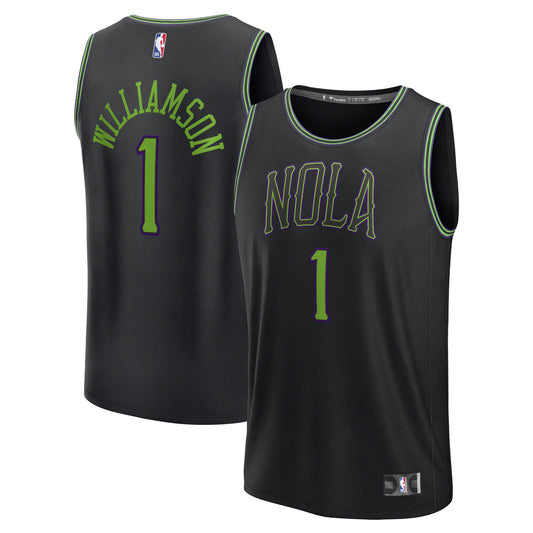 Zion Williamson New Orleans Pelicans Branded Fast Break Basketball Jersey - Black - City Edition