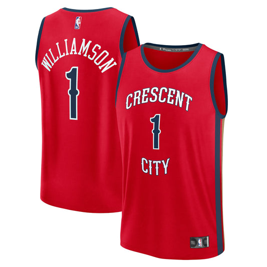 Zion Williamson New Orleans Pelicans Branded Fast Break Basketball Jersey - Statement Edition - Red